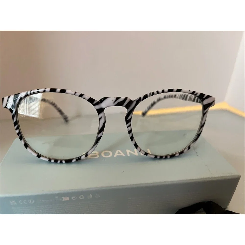 IBOANN Blue Light Glasses Zebra Fashion Blocks Harmful Blue Light Lightweight